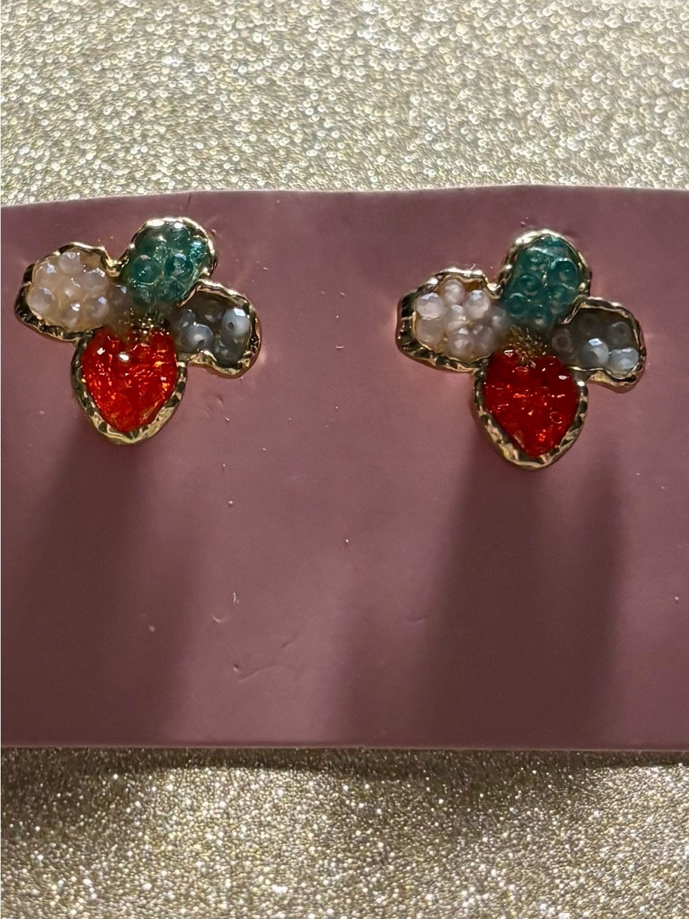 Crystal and Beaded One of a Kind Earrings! Only one set available.